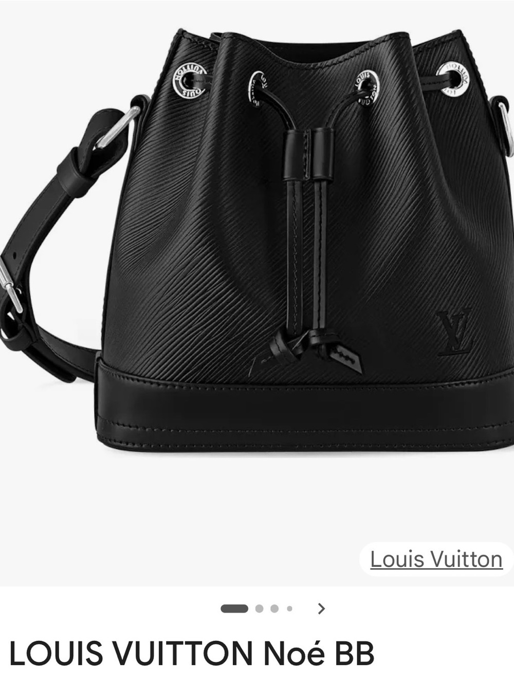 Louis Vuitton Black Noé BB Bucket Shoulder Bag